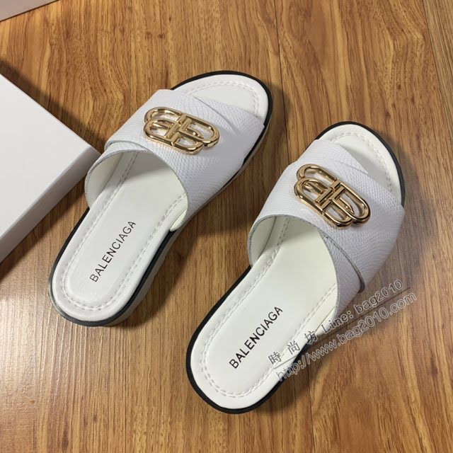 Balenciaga經典款男鞋 巴黎世家頂級版本男士夏季牛皮鞋面涼拖  hdbl1284